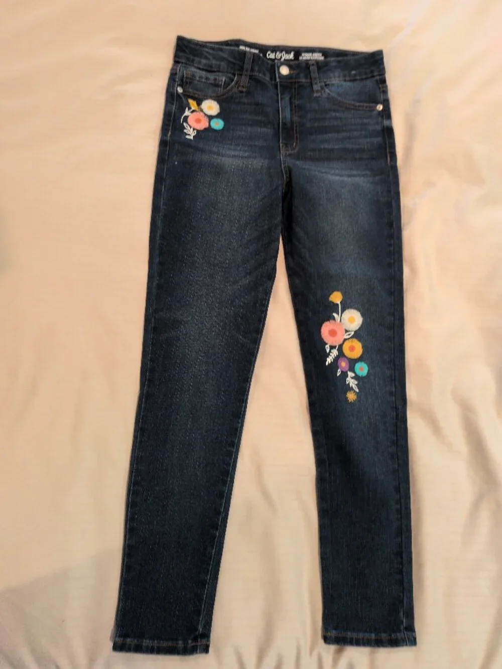 Girls Embroidered Skinny Jean